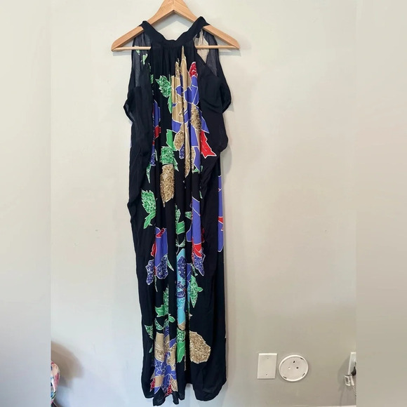 Verandah Togg Sunset Hand-Beaded Cold-Shoulder Maxi Dress. Size Medium - Picture 5 of 13